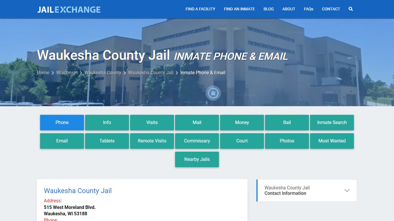 Inmate Phone - Waukesha County Jail, WI - Jail Exchange
